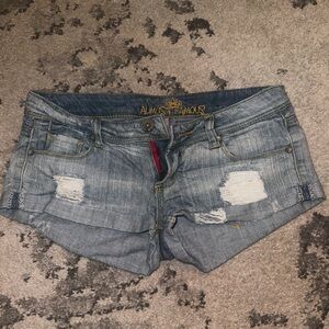Denim short shorts